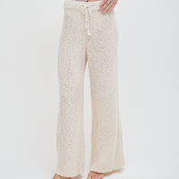 knit loose pants with satin petticoat