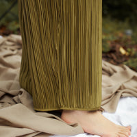 elegant satin pleated pants