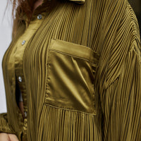 elegant satin pleated shirt