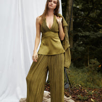 elegant satin pleated camisole