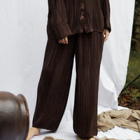 elegant satin pleated pants