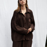 elegant satin pleated shirt