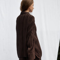 elegant satin pleated shirt