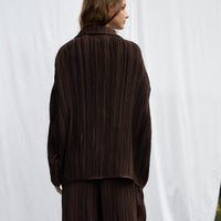 elegant satin pleated shirt
