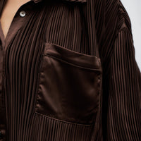 elegant satin pleated shirt