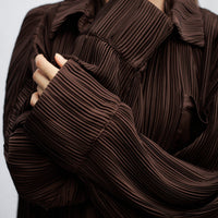 elegant satin pleated shirt