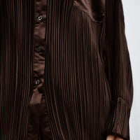 elegant satin pleated shirt