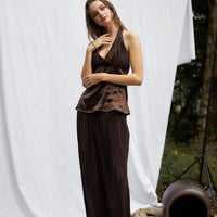 elegant satin pleated camisole