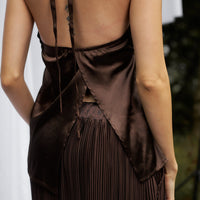 elegant satin pleated camisole