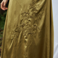 elegant satin pleated dress