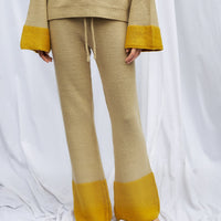 two-tone soft knit pants
