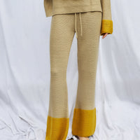 two-tone soft knit pants