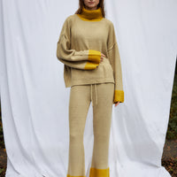 two-tone soft knit turtle top