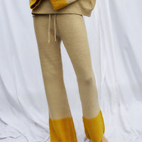 two-tone soft knit pants