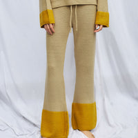two-tone soft knit pants