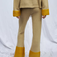 two-tone soft knit pants