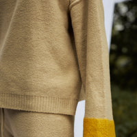 two-tone soft knit turtle top