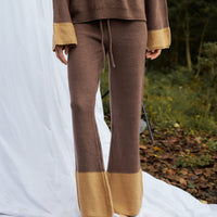 two-tone soft knit pants