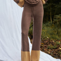 two-tone soft knit pants