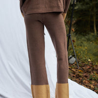 two-tone soft knit pants