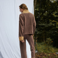 two-tone soft knit pants