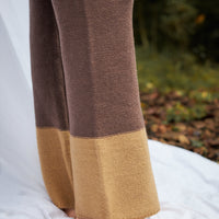 two-tone soft knit pants