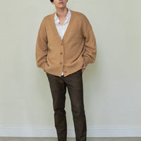 reversible V-neck knit cardigan