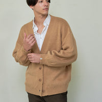 reversible V-neck knit cardigan