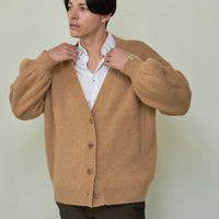 reversible V-neck knit cardigan