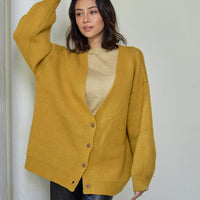 reversible V-neck knit cardigan