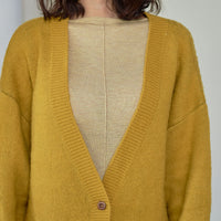 reversible V-neck knit cardigan