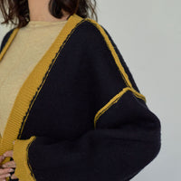 reversible V-neck knit cardigan