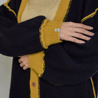 reversible V-neck knit cardigan