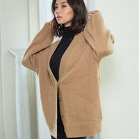 reversible V-neck knit cardigan