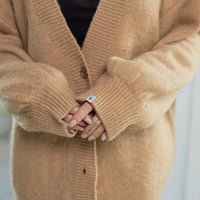 reversible V-neck knit cardigan