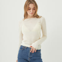 wool mix ultra light knit top