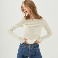wool mix ultra light knit top