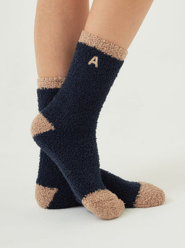 fluffy socks / 濃藍(navy)