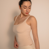【10月末発送】AuraFit Elegant Padded Tank / 胡粉(off white)