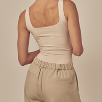 【10月末発送】AuraFit Elegant Padded Tank / 胡粉(off white)