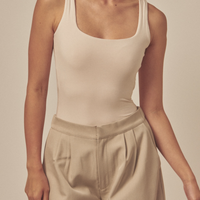 【10月末発送】AuraFit Elegant Padded Tank / 胡粉(off white)