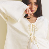 Soft Terra Satin Haori / 白花(ivory)