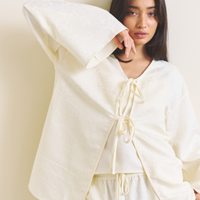 Soft Terra Satin Haori / 白花(ivory)
