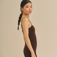 【9/27より発送】Aura Fit Padded Maxi Camisole Dress / 焦茶(dark brown)