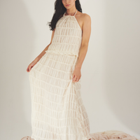 Ocean Breeze Elegant Chiffon Top / 胡粉(off white)