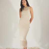 Ocean Breeze Elegant Knit Dress / 胡粉(off white)
