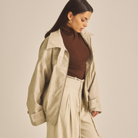 Vegan leather city jacket / 白花(ivory)