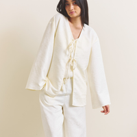 Soft Terra Satin Haori / 白花(ivory)