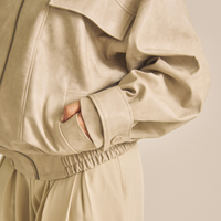 Vegan leather city jacket / 白花(ivory)