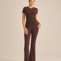 【COMING SOON】LuxeFit Flare Leggings / 焦茶(dark brown)